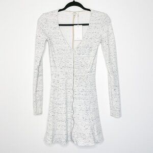 ARITZIA Wilfred Lavande Zip Fit Flare Dress Heather Light Grey Size Small